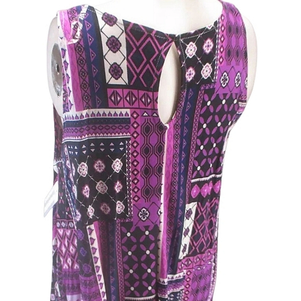 🩵 PATCHWORK Print Flowy Boho Print  Size Med - Picture 2 of 5